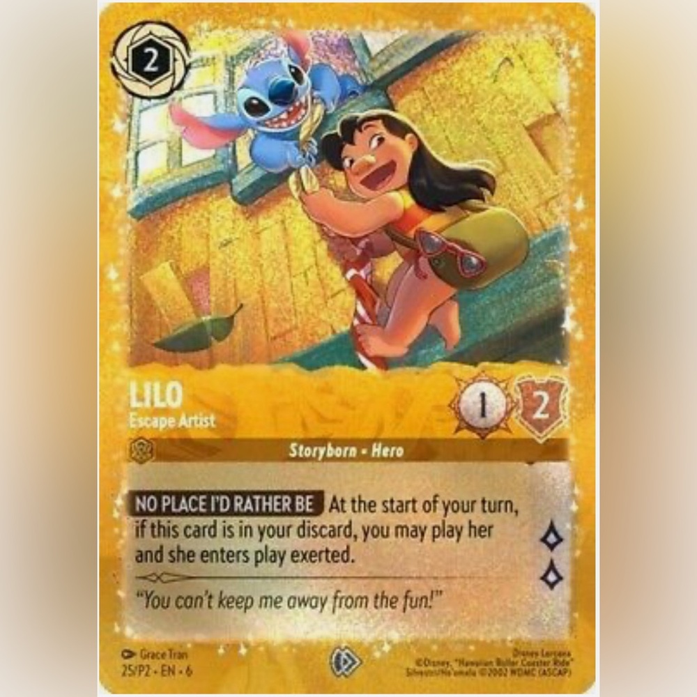 Disney Lorcana LILO Escape Artist Promo Trading Card Foil
